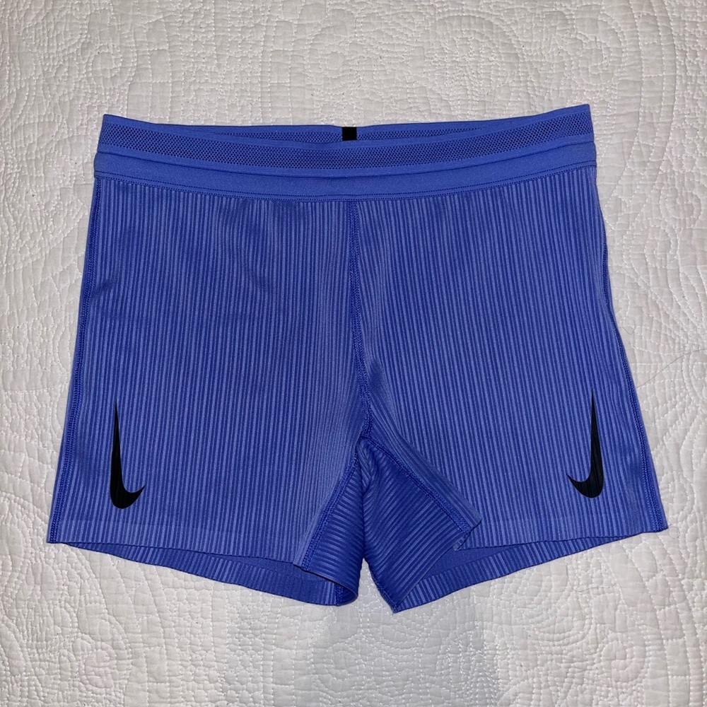 Nike Women's ADV Aeroswift Purple/Blue Athletic Running Racing Shorts